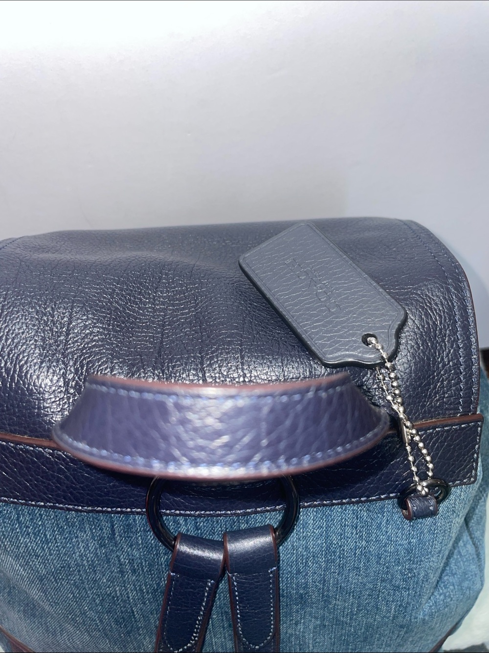Coach Denim Turnlock Rucksack - Picture 4 of 15